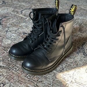 Dr Martens Black Leather Boots big kids girls size 4 US